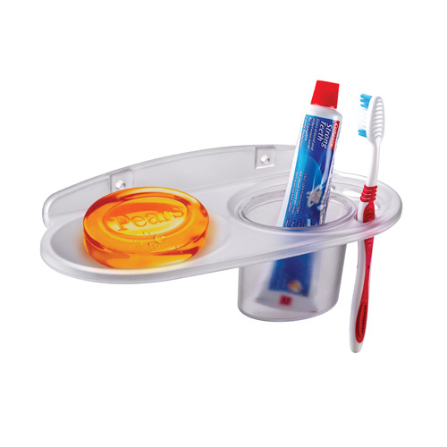 Soap Dish + Toothbrush Tumbler Holder